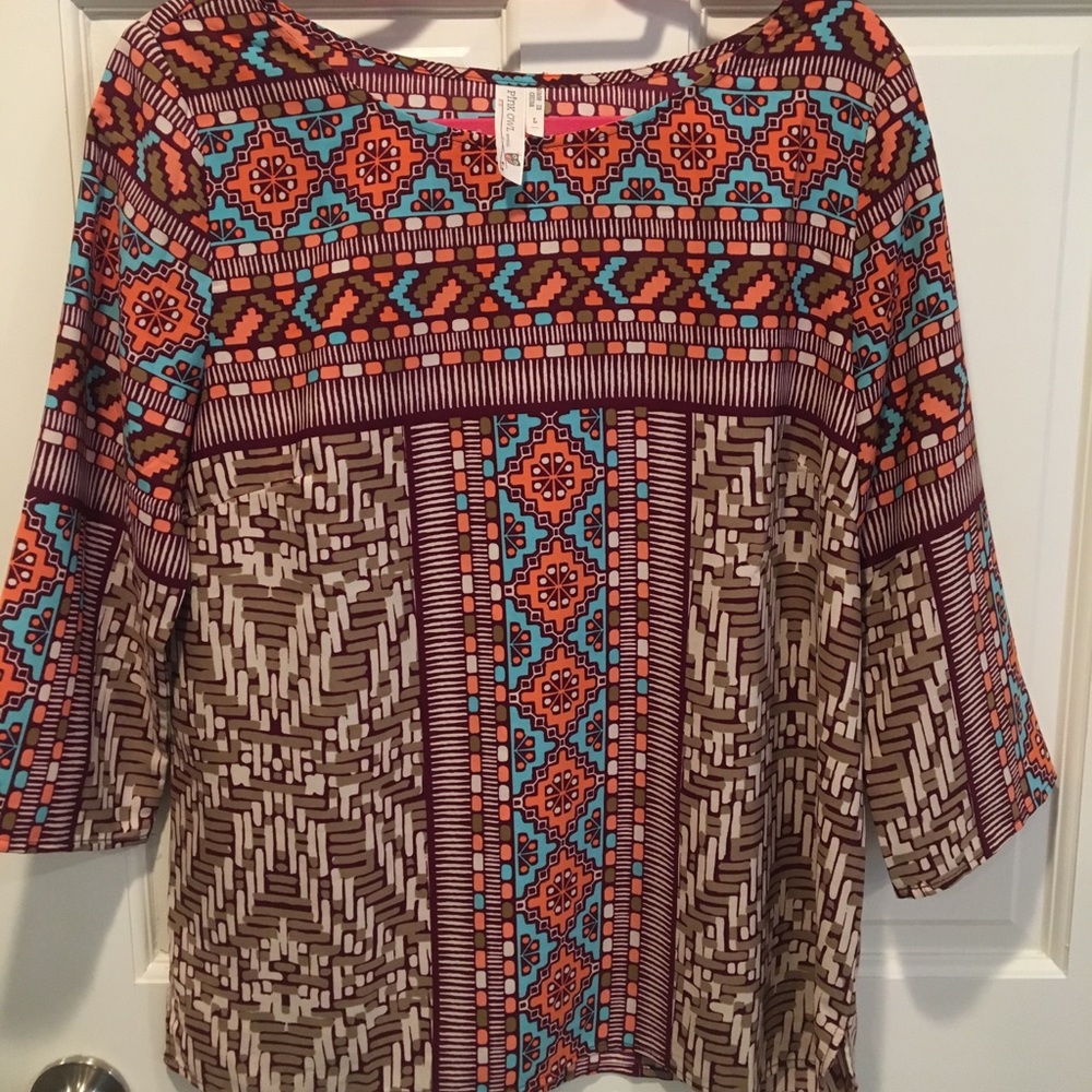 Pink Owl Quarter Sleeve Patterned Top